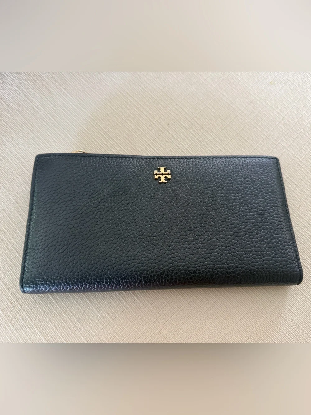 Tory Burch Black Pebbled Wallet